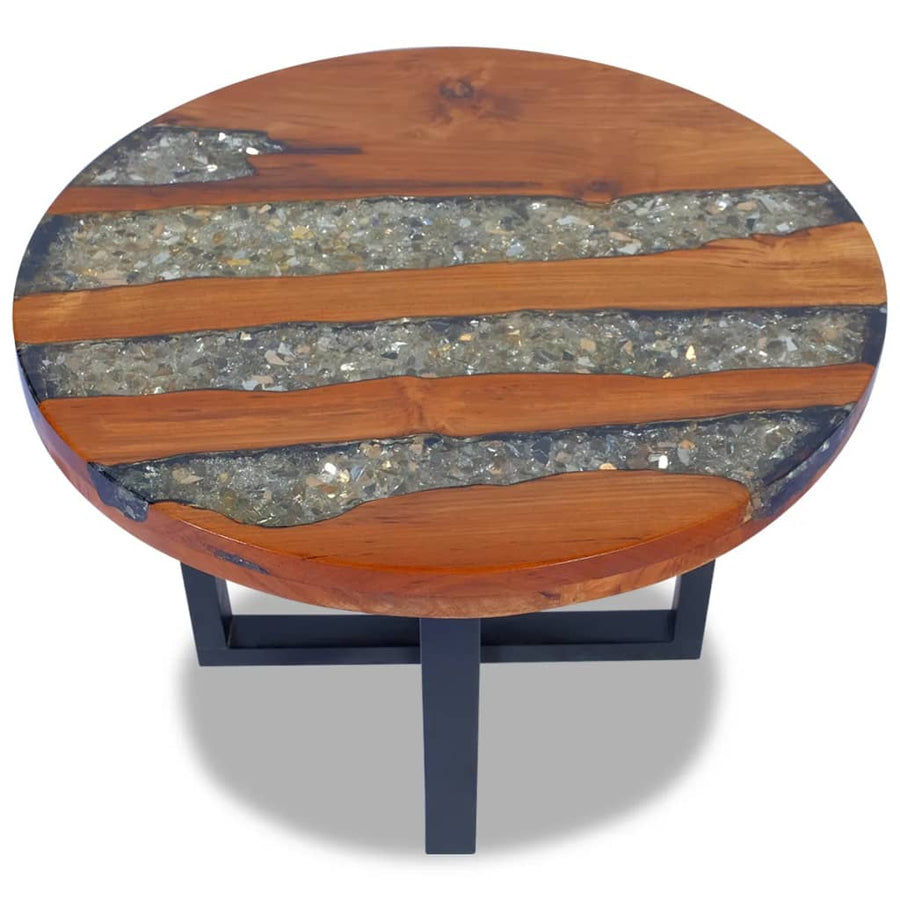 Salontafel Massief Teakhout Hars 60 Cm 60 x 40 cm Multikleur