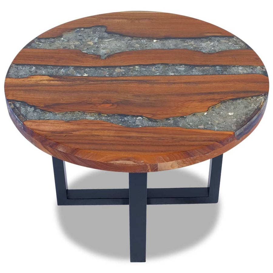 Salontafel Massief Teakhout Hars 60 Cm 60 x 40 cm Multikleur