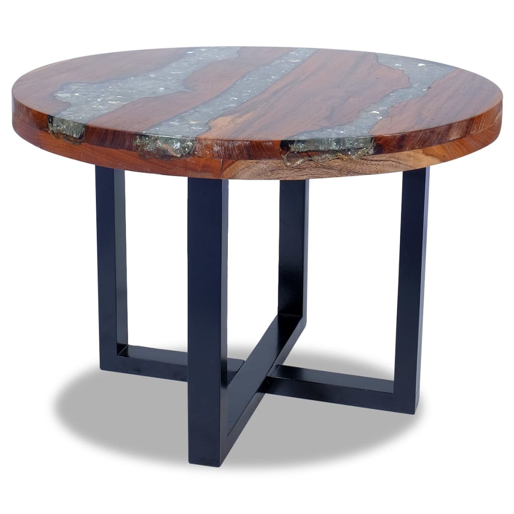 Salontafel Massief Teakhout Hars 60 Cm 60 x 40 cm Multikleur