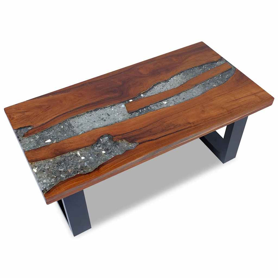 Salontafel Massief Teakhout Hars 100X50 Cm 100 x 50 x 40 cm Multikleur