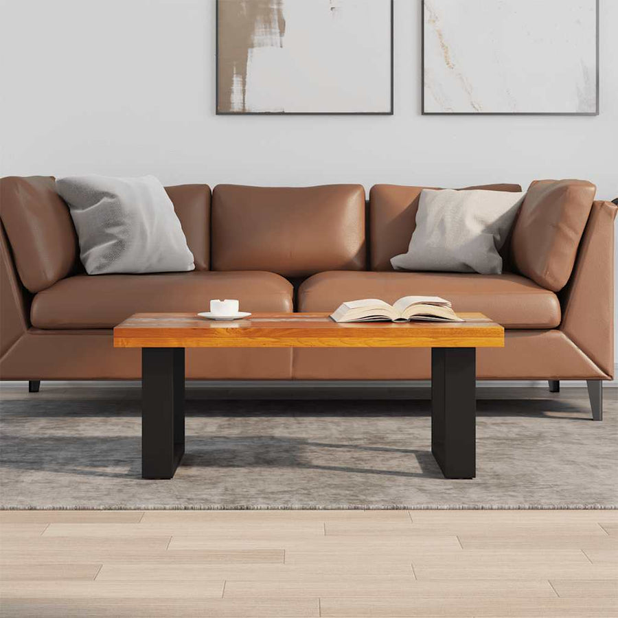 Salontafel Massief Teakhout Hars 100X50 Cm 100 x 50 x 40 cm Multikleur