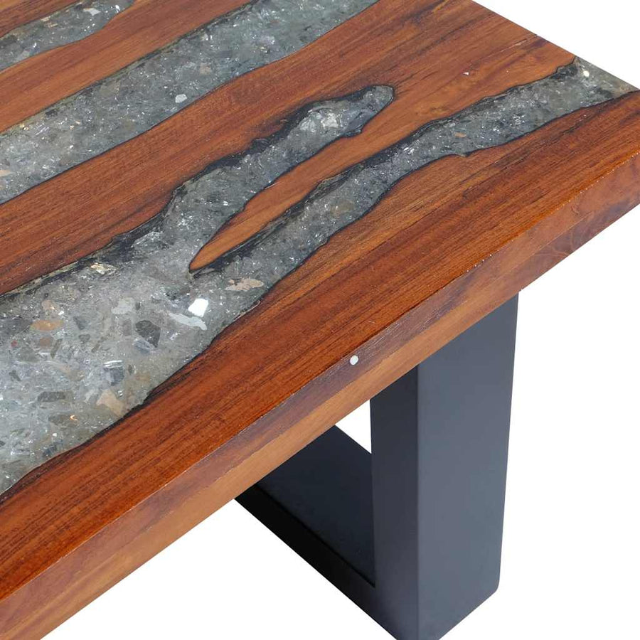 Salontafel Massief Teakhout Hars 100X50 Cm 100 x 50 x 40 cm Multikleur