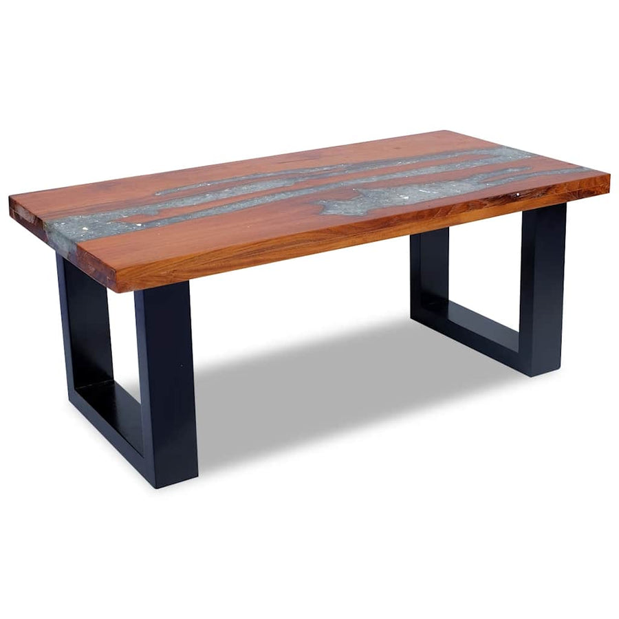 Salontafel Massief Teakhout Hars 100X50 Cm 100 x 50 x 40 cm Multikleur