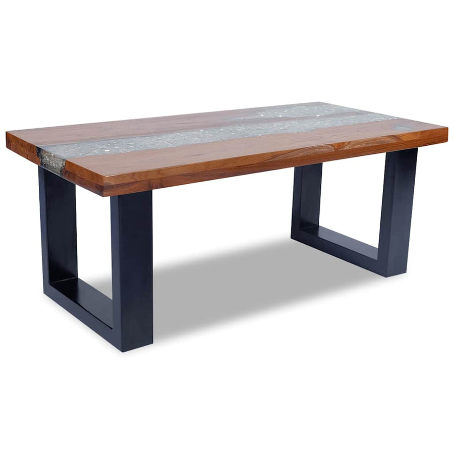 Salontafel Massief Teakhout Hars 100X50 Cm 100 x 50 x 40 cm Multikleur