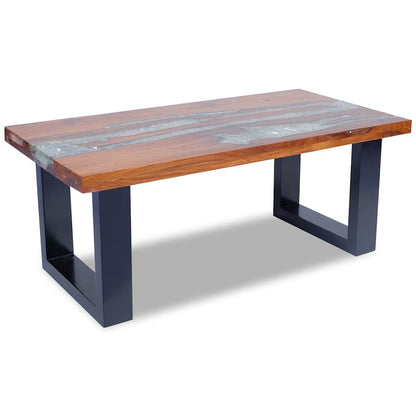 Salontafel Massief Teakhout Hars 100X50 Cm 100 x 50 x 40 cm Multikleur