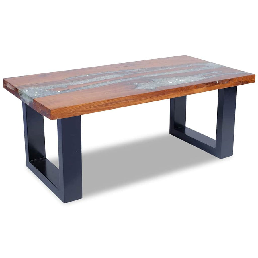 Salontafel Massief Teakhout Hars 100X50 Cm 100 x 50 x 40 cm Multikleur