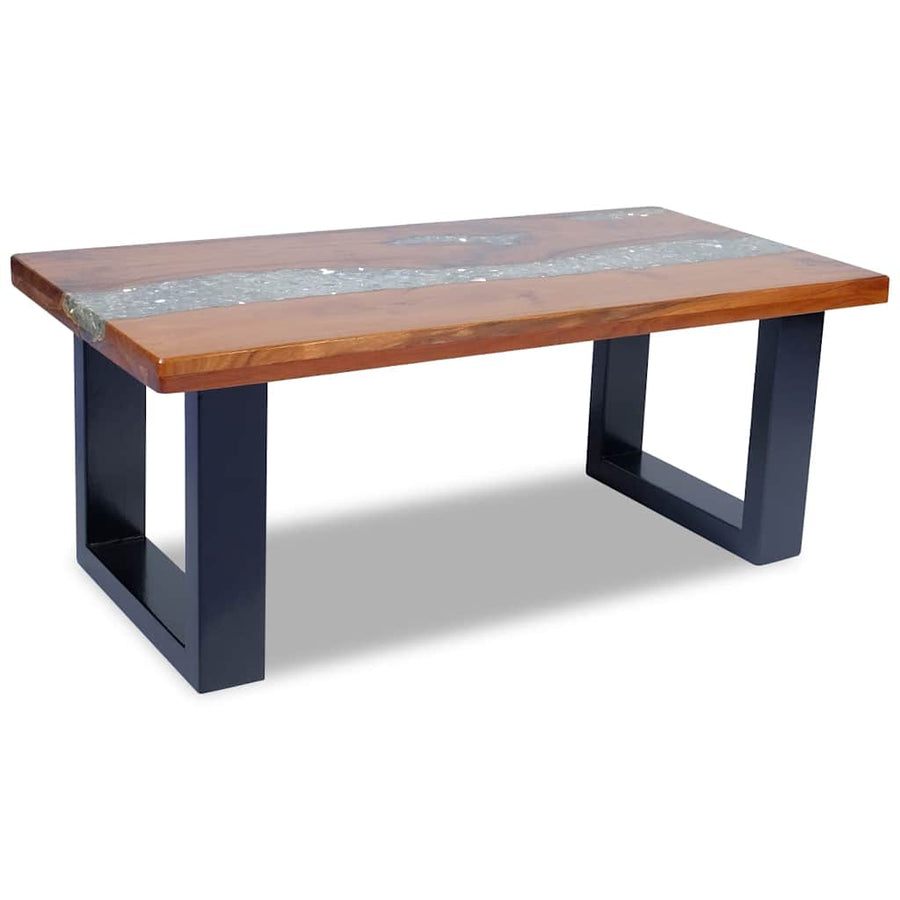 Salontafel Massief Teakhout Hars 100X50 Cm 100 x 50 x 40 cm Multikleur