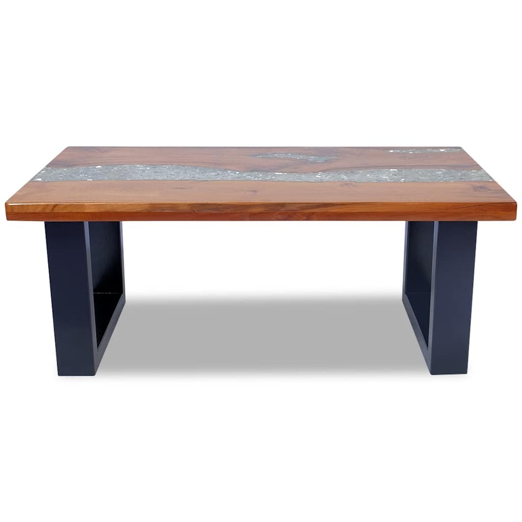 Salontafel Massief Teakhout Hars 100X50 Cm 100 x 50 x 40 cm Multikleur