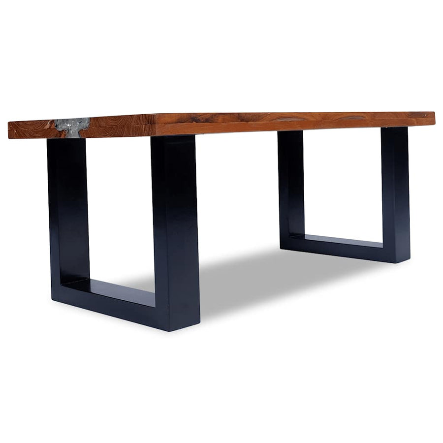 Salontafel Massief Teakhout Hars 100X50 Cm 100 x 50 x 40 cm Multikleur
