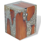 Kruk massief teakhout hars 30x30x40 cm