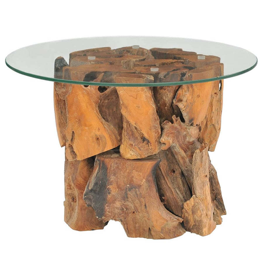 Salontafel 60 Cm Massief Teak Drijfhout Bruin