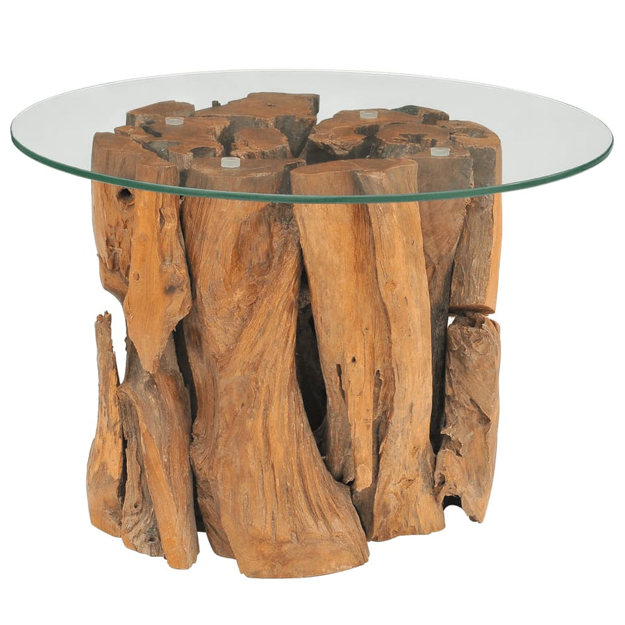 Salontafel 60 Cm Massief Teak Drijfhout Bruin