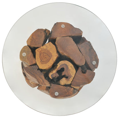 Salontafel 60 Cm Massief Teak Drijfhout Bruin