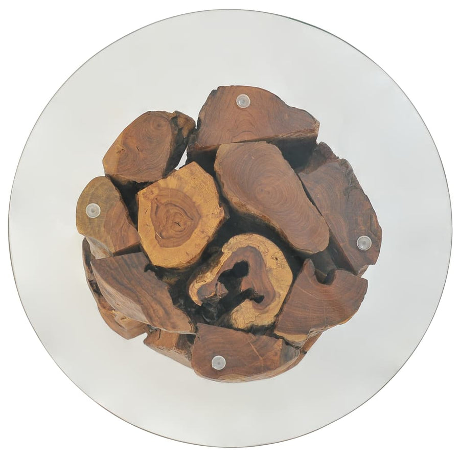 Salontafel 60 Cm Massief Teak Drijfhout Bruin