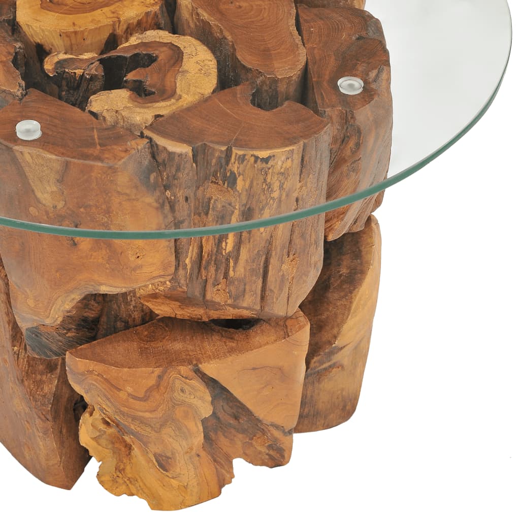 Salontafel 60 Cm Massief Teak Drijfhout Bruin