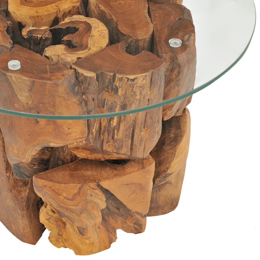 Salontafel 60 Cm Massief Teak Drijfhout Bruin