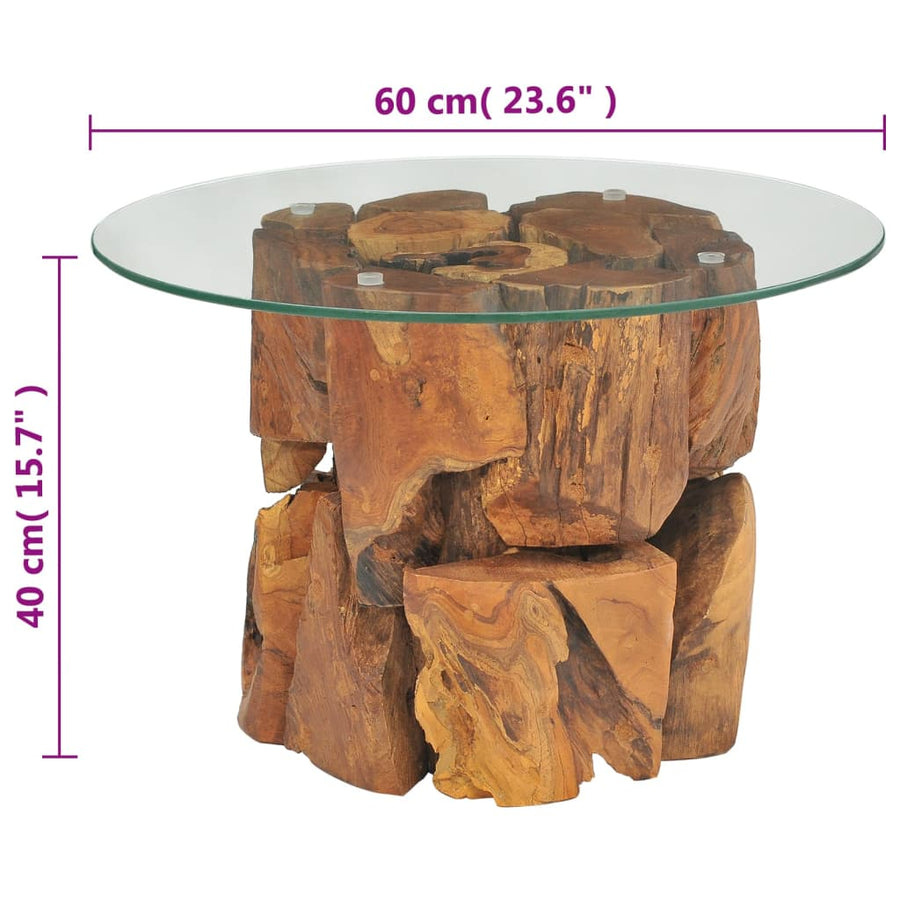 Salontafel 60 Cm Massief Teak Drijfhout Bruin