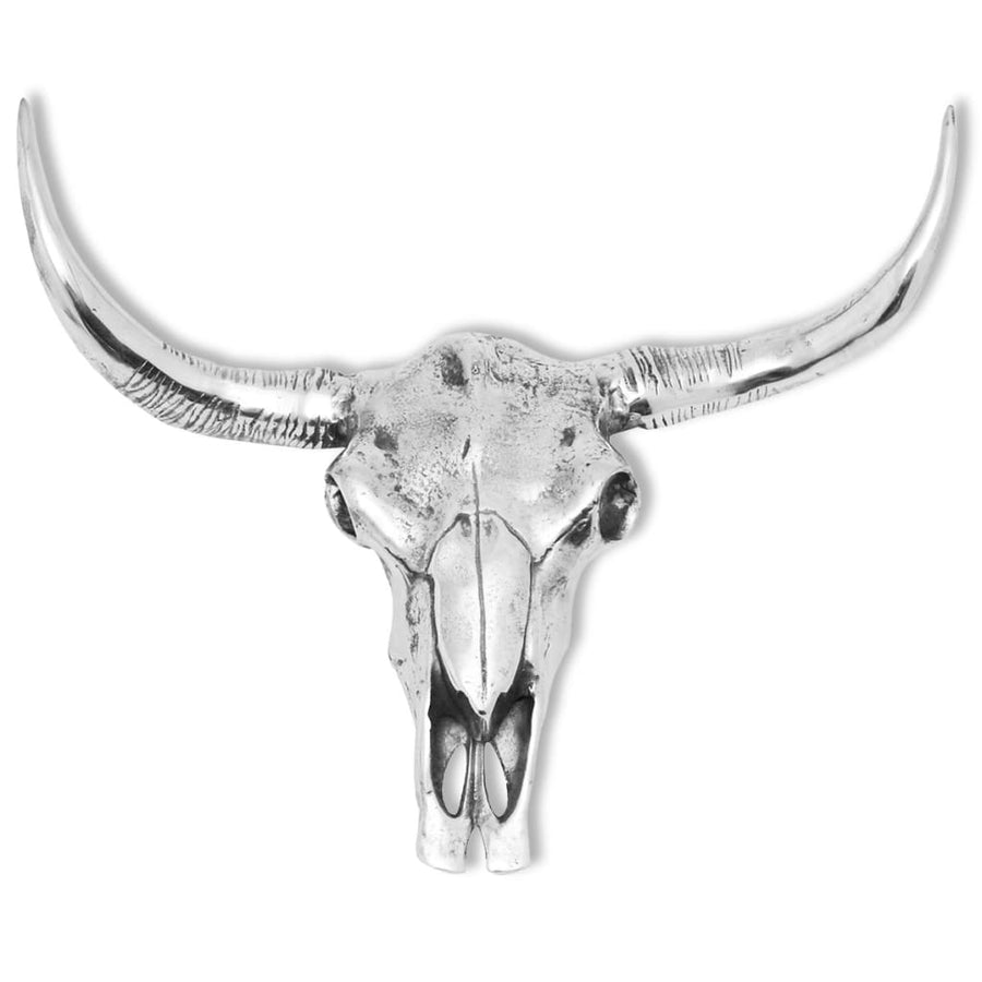 Schedel muurdecoratie aluminium zilver