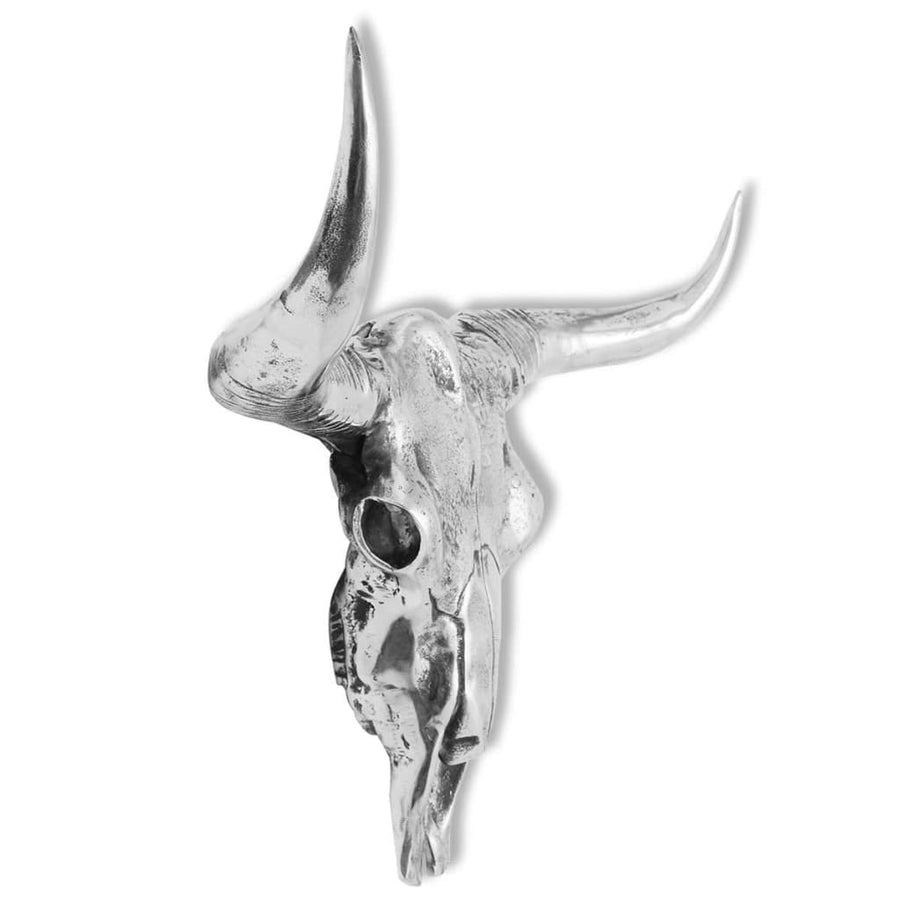 Schedel muurdecoratie aluminium zilver