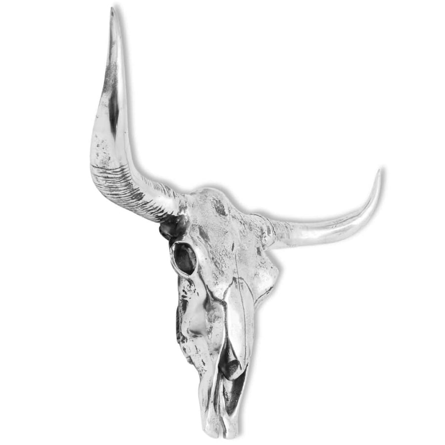 Schedel muurdecoratie aluminium zilver