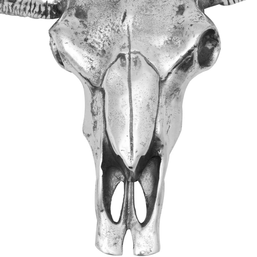Schedel muurdecoratie aluminium zilver