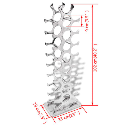 Wijnrek 27 Flessen Zilverkleurig Aluminium
