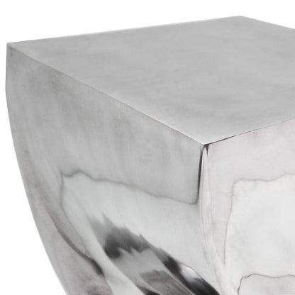 Kruk/bijzettafel in gedraaide vorm zilver aluminium