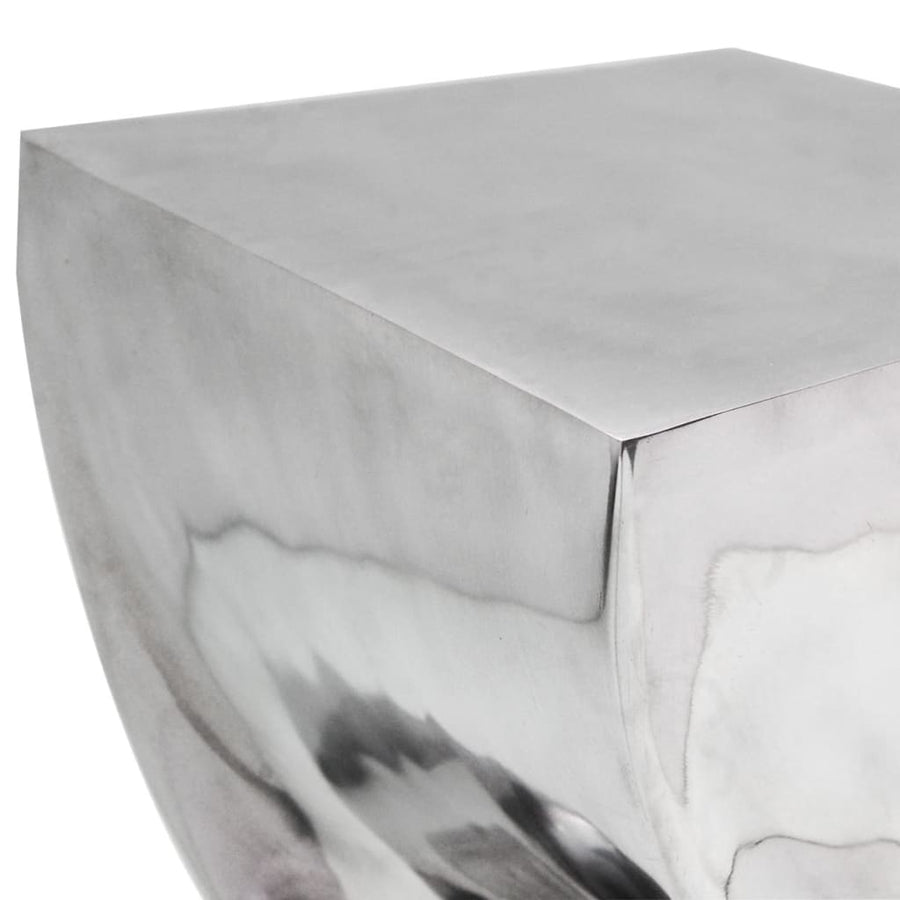 Kruk/bijzettafel in gedraaide vorm zilver aluminium