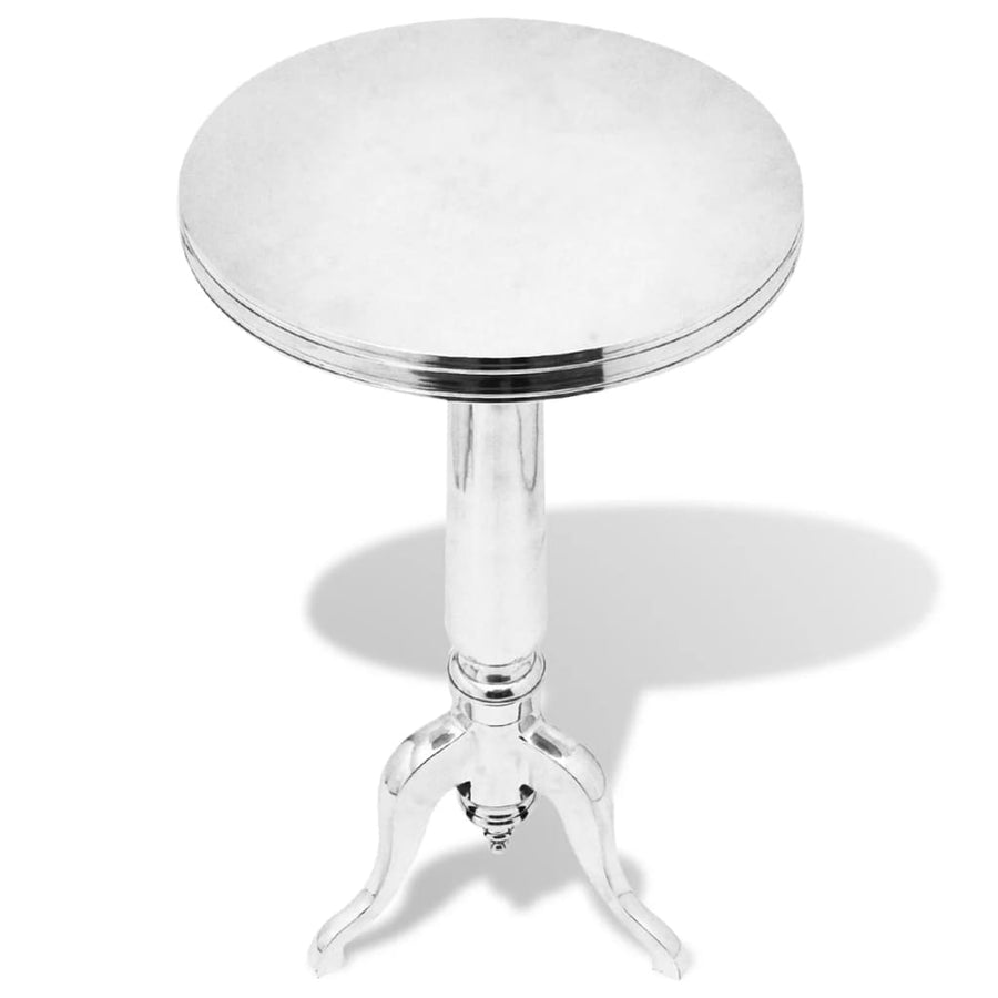 Bijzettafel Rond Aluminium Zilver 39 x 76 cm