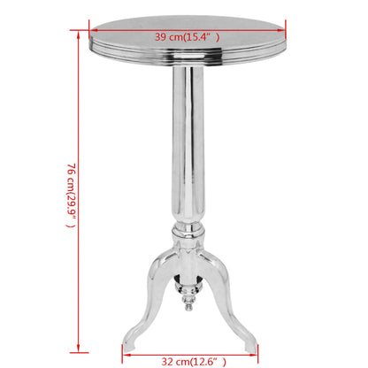 Bijzettafel Rond Aluminium Zilver 39 x 76 cm