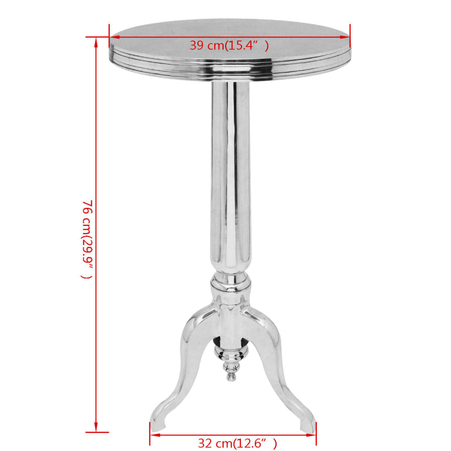 Bijzettafel Rond Aluminium Zilver 39 x 76 cm