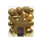 Kerstballen 33 stuks goud mat glas glitter