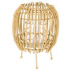 Lantaarn rattan 20 cm beige/zwart assorti