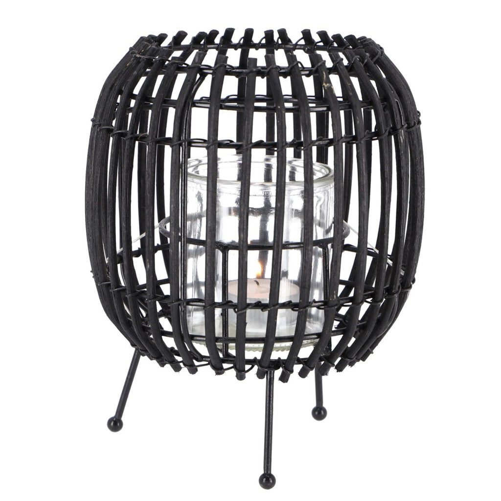 Overige Merken Lantaarn Rattan 20 Cm Beige/Zwart Assorti