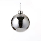 Kerstbal 20 cm zilver kunststof
