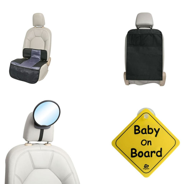 A3 Baby & Kids 4-Delige Baby Autoaccessoireset Zwart