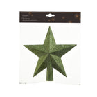 Kerstboom piek groen glitter 19x19 cm