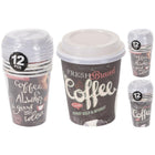 Basic Paper Cup With Plastic Lid 6 Pieces Assorted Colors