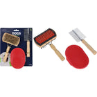 Hondenborstelset 3-delig hout rubber metaal