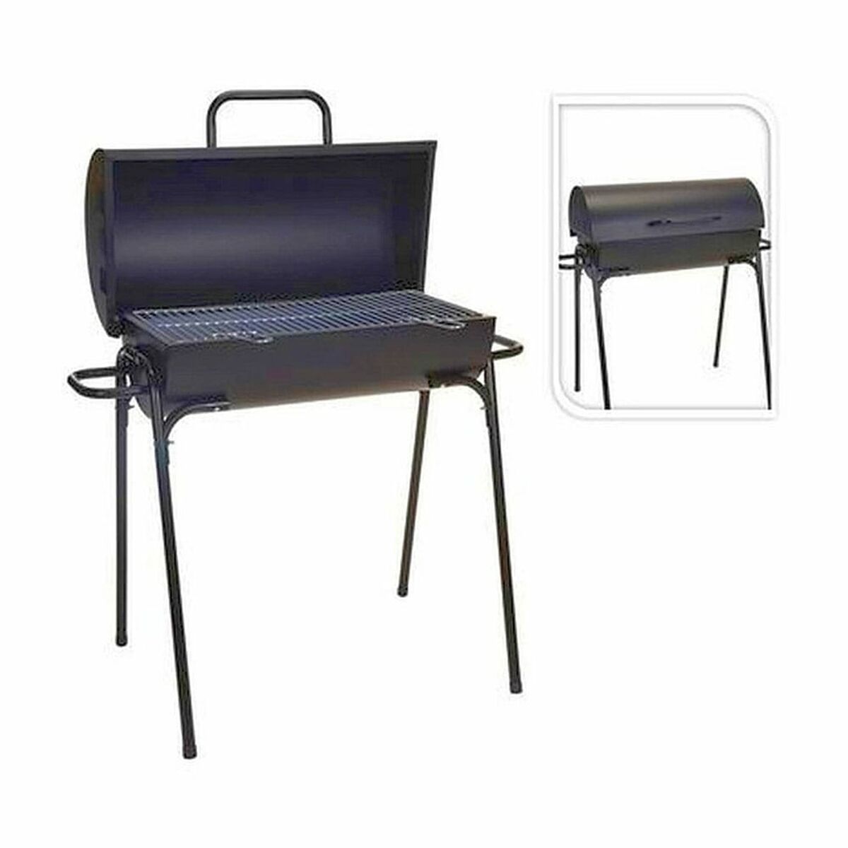 Bigbuy Bbq Houtskoolbarbecue Met Poten Zwart 33 X 63 X 89 Cm Rond