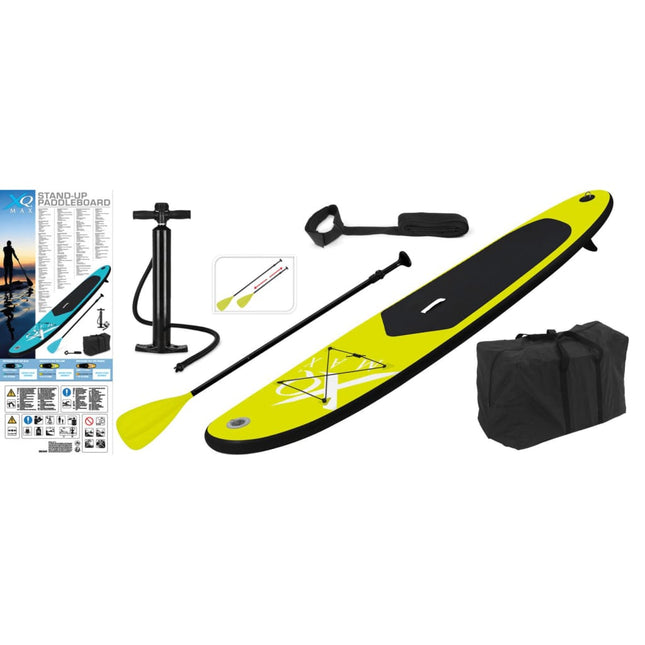 Xq Max Stand Up Paddleboard Opblaasbaar 285 Cm Lime En Zwart lime and black