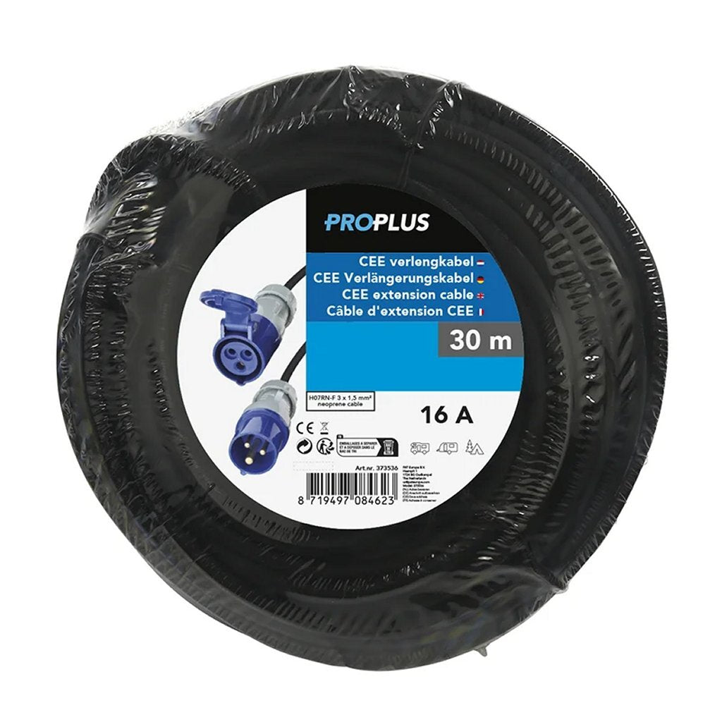 Proplus Cee Verlengkabel 30 M 3X1,5 Mm&Sup2; Zwart