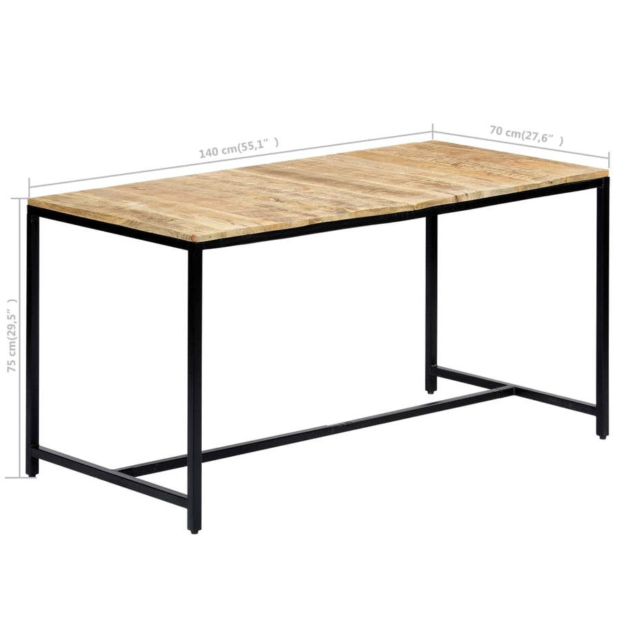 Eettafel Massief Ruw Mangohout 140 x 70 x 75 cm
