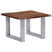 Coffee Table with Live Edges 60X60X40 Cm Acacia Wood Brown