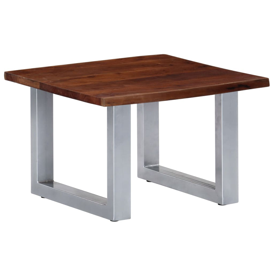 Salontafel Met Natuurlijke Randen 60X60X40 Cm Acaciahout Bruin