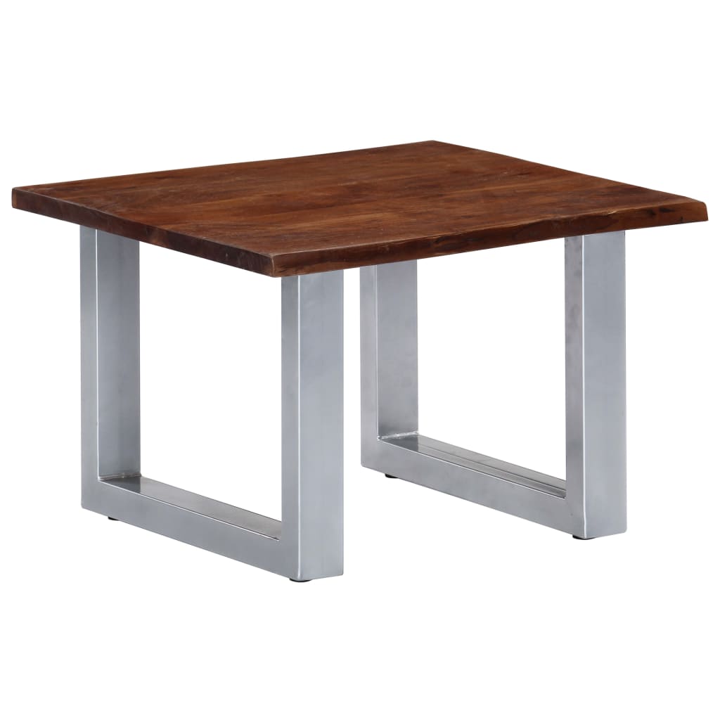 Salontafel Met Natuurlijke Randen 60X60X40 Cm Acaciahout Bruin