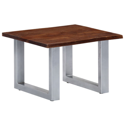 Salontafel Met Natuurlijke Randen 60X60X40 Cm Acaciahout Bruin