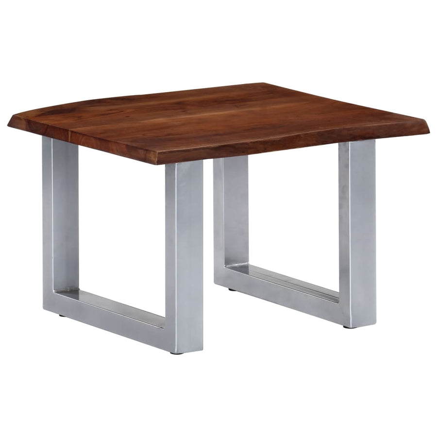 Salontafel Met Natuurlijke Randen 60X60X40 Cm Acaciahout Bruin