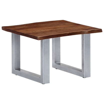 Salontafel Met Natuurlijke Randen 60X60X40 Cm Acaciahout Bruin
