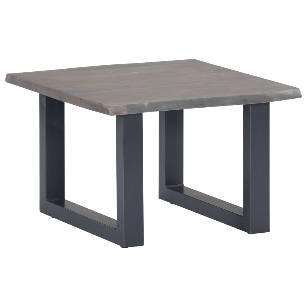 Salontafel Met Natuurlijke Randen 60X60X40 Cm Acaciahout Grijs 1 60 x 60 x 40 cm